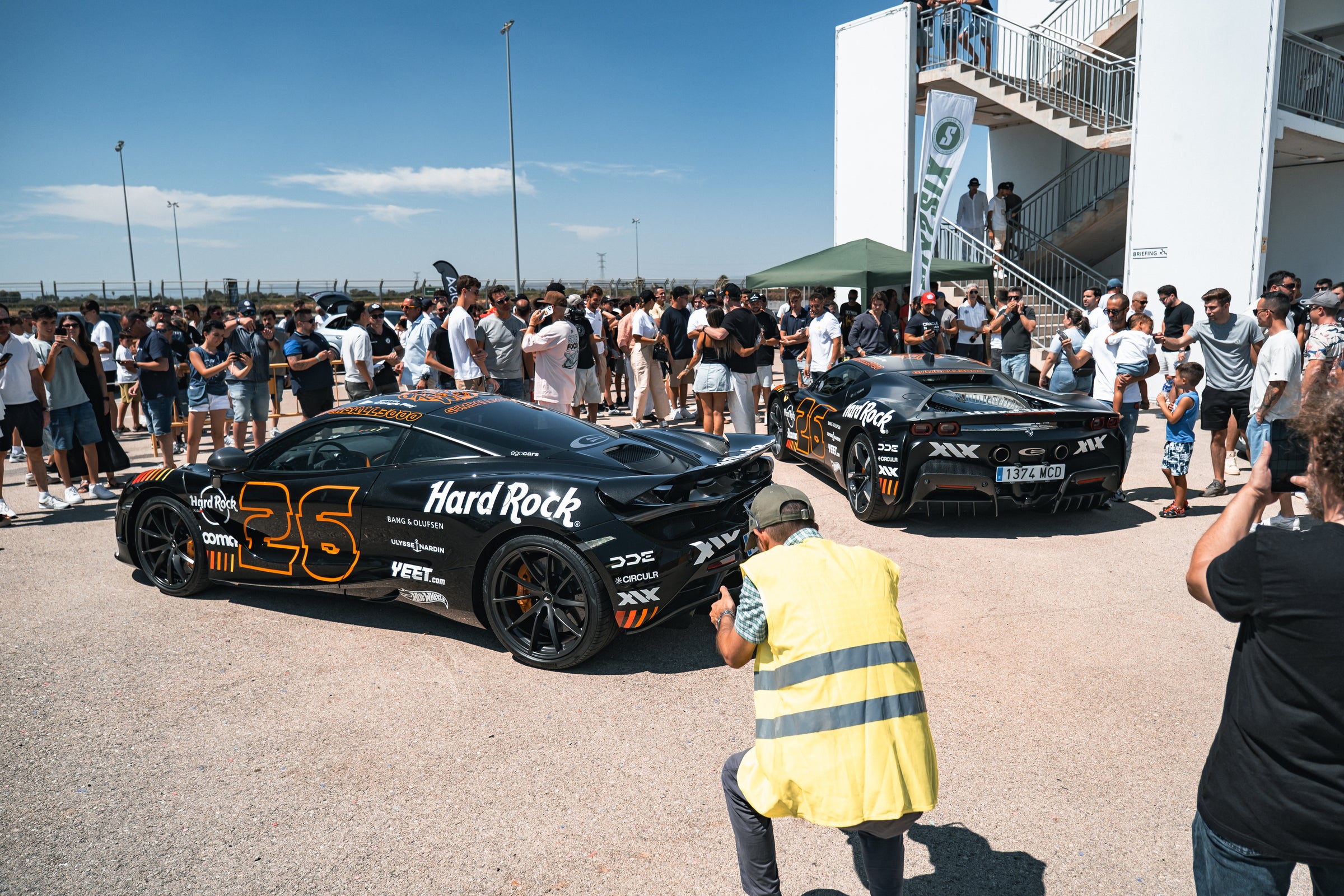 Fans attending the Official Gumball 3000 Istanbul to Ibiza livery reveal in Valencia 
